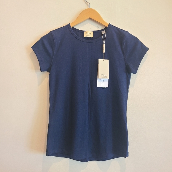 Elie Tahari T-Shirt Navy Size S/P - Picture 1 of 6